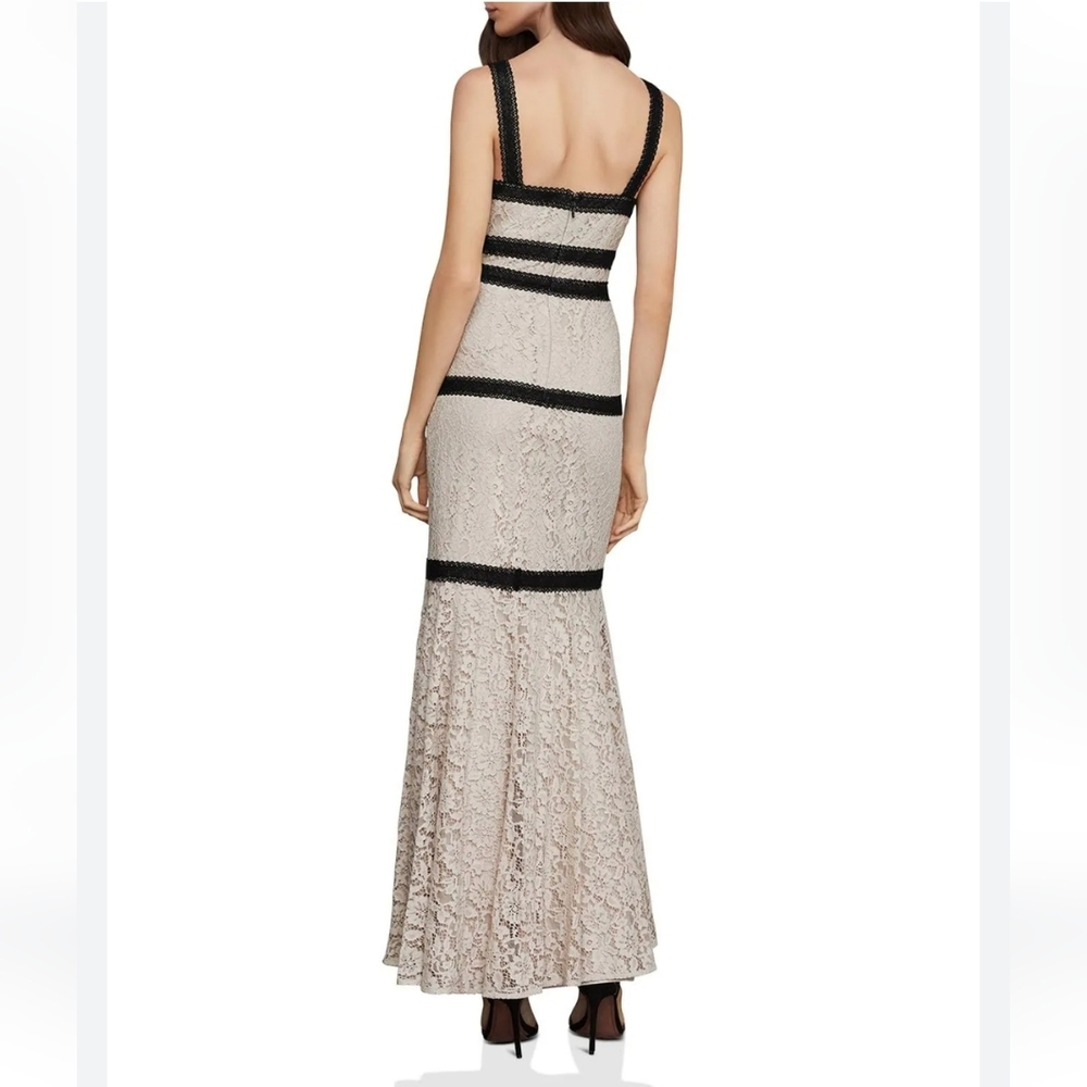BCBGMAXAZRIA Bare Lace Dress with Black Accents - Picture 8 of 9
